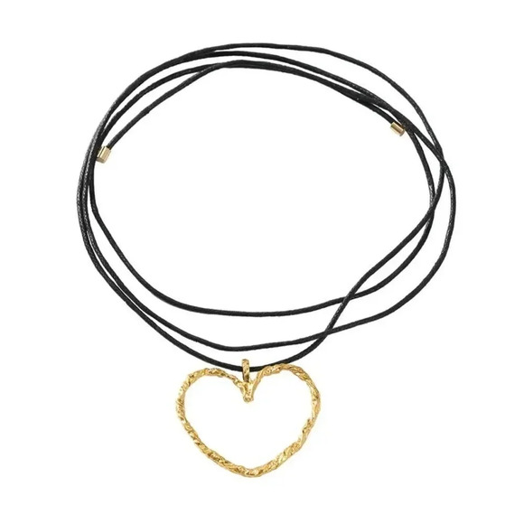 Zara Gold Heart Choker Necklace